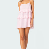 Linen Look Mini Dress