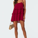 Linen Look Mini Dress