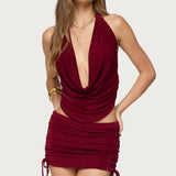 Cowl Neck Backless Top