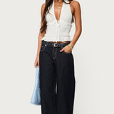 Belt Low Rise Jeans