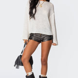 Drop Shoulder Knit Sweater