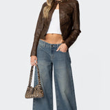 Washed Faux Leather Jacket