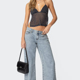 Polka Dot Backless Top