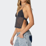 Polka Dot Backless Top