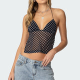 Polka Dot Backless Top
