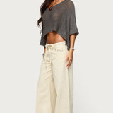 Oversized Knit Crop Top