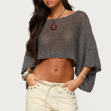 Oversized Knit Crop Top