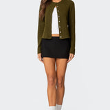 Half Cable Knit Cardigan