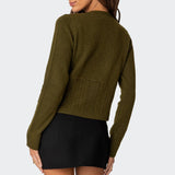 Half Cable Knit Cardigan