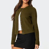 Half Cable Knit Cardigan